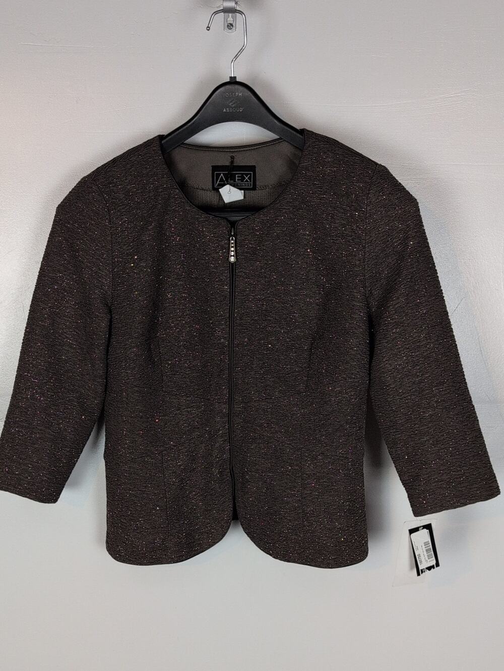 Alex Evenings NWT Sparkly Zip Jacket Top